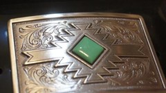Blazin Roxx Turquoise Diamond Antique Silver Square Belt Buckle 37904