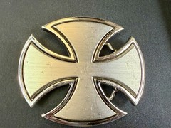 Maltese Iron Cross Religious Gothic Punk Vibe Cutout Silver Color Belt Buckle