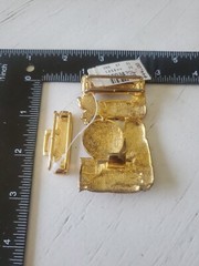 NEW Talbots Gold Tone Golf Ball Club Bag Belt Buckle 18th Hole Flag Tee Driver