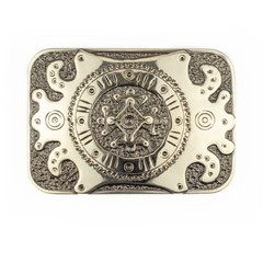 German silver belt buckle pre-Christian sun cross; Teutonic or Maltese Zgarda