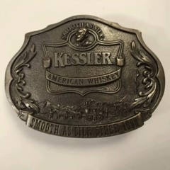 Vintage Kessler American Whiskey Western Brass Belt Buckle Limited Edition 1993