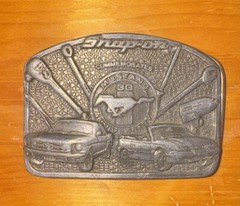 1990s Snap On Pewter Belt Buckle Commemorative 30 Year Ford Mustang SSX1820 USA