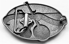 BELT BUCKLES Country Music Bluegrass Instruments Banjo Fiddle Oval NWOT Box!