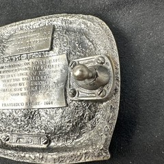Vtg Tor Nordhus Belt Buckle North Cape Viking Ship Land Midnight Sun Norway &rsquo;91