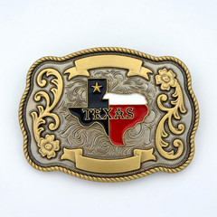 Texas State Map Western Belt Buckle – Lone Star Hebilla Vaquera
