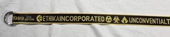 Ethika Adjustable Belt Black Yellow Text Pattern Metal Buckle Polyester