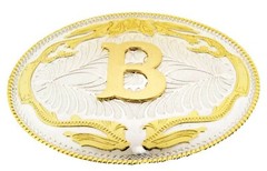 Initial A-Z Letter Belt Buckle Western Men Women Really Cowboy Rodeo Gold Silver
