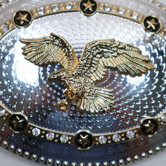 EAGLE Belt Buckle OVAL SHAPE Rodeo Western LARGE