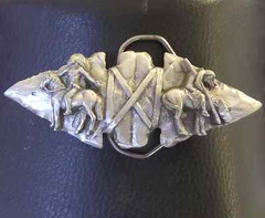 1993 New Vintage GAP Tomahawk Battle Ax Arrowhead Mens Indian Belt Buckle