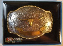 Nocona Western LONGHORN Bull Skull Belt Buckle 37229