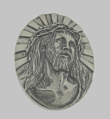 Jesus Image Belt Buckles Men Women Brushed Antiqued Vintage Gray Metal Western