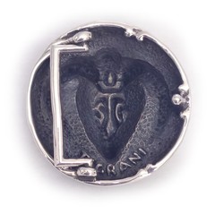 Aries Ram Head Sterling Silver Round Belt Buckle