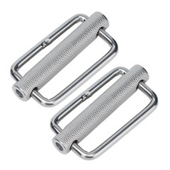 2Pcs Slide Buckle 316 Stainless Steel Rectangle Adjustable Knurled Roller Be CHU
