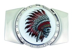 Hidden Lighter Belt Buckle Native Indian Chief American Men Women Skeleton Rare