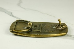 Stag and Trees in Moonlight brass belt buckle western