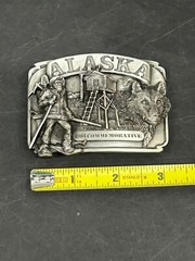 ALASKA BELT BUCKLE 1984 COMMEMORATIVE 3D WOLF HEAD LIMITED EDITION 1776/2500