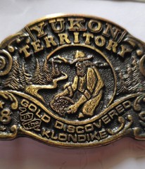 Yukon Territory Klondike Gold Rush 1896 Metal Belt Buckle Antique Finish 1.5&Prime;