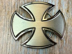 Maltese Iron Cross Religious Gothic Punk Vibe Cutout Silver Color Belt Buckle