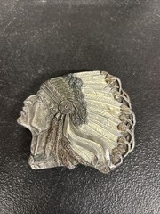 BERGAMOT 1993 SISKIYOU DIAMOND CUT Indian Chief Native Cowboy Belt Buckle #154