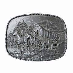 Vtg R&S Bicentennial Wagon Train Pilgrimage Pennsylvania Belt Buckle