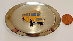 YELLOW SCHOOL BUS BELT BUCKLE
