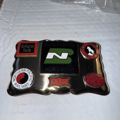Burlington Northern NPRR Train Railroad BN Frisco Railway Vtg Belt Buckle