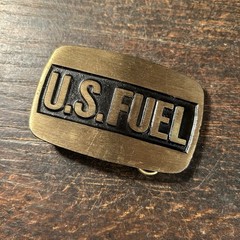 Vintage Belt Buckle U.S. Fuel Petroliana Oil Dyna Buckle Provo Utah Solid Brass