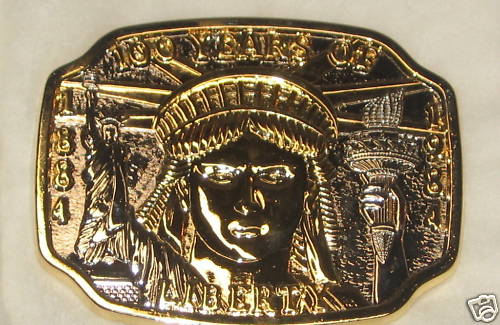 100 YEARS STATUE OF LIBERTY 1884-1984 BELT BUCKLE