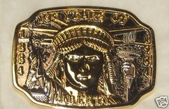 100 YEARS STATUE OF LIBERTY 1884-1984 BELT BUCKLE