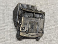 vintage 1970s belt buckle TRUCKER semi-truck SOLID BRASS cowboy western driver
