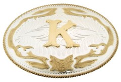 Initial A-Z Letter Belt Buckle Western Men Women Really Cowboy Rodeo Gold Silver