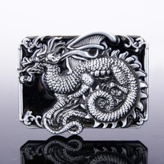 Unique Buckle Silver Bold Dragon Buckle Fits 1-5/8&Prime; Wide Belt