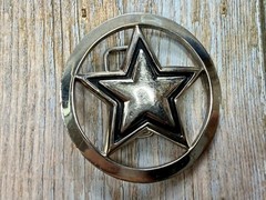 Famous Stars & Straps Five Point Star Logo See-Trough Silver Color Belt Buckle