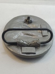 Black Enameled Diamond Cut Pewter Horse Buckle