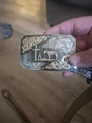 Western Cowboy Horse Buckle Gold Silver Tone Floral