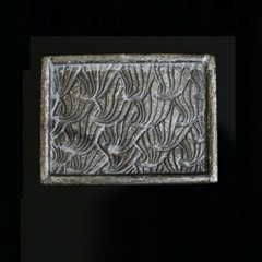 Rectangular Belt Buckle with Gingko Leaves Vintage Silver Natural Design