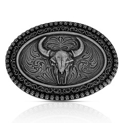 Montana Silversmiths Attitude Frontier Pride Buffalo Skull Western Belt Buckle