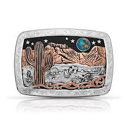 Montana Silversmiths® Desert Moon Turquoise Cactus Buckle 42110