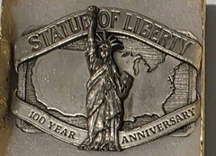 Vintage 1984 Metal Belt Buckle, Statue of Liberty, Nice Western Style Design