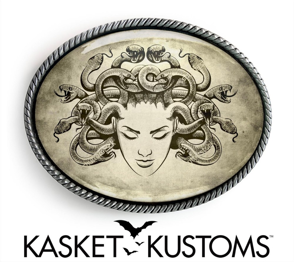 Medusa Belt Buckle – Greek Mythology Female Monster Handmade Buckle – 554