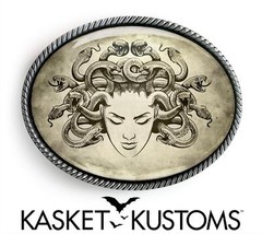Medusa Belt Buckle – Greek Mythology Female Monster Handmade Buckle – 554