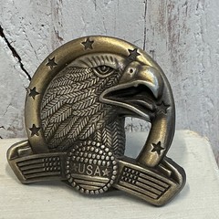 Vintage USA Eagle Belt Buckle Patriotic American Flag Western Style