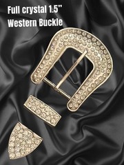 1.5” Western Cowgirls Full Crystal Belt Buckle