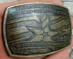 The American Veterans Disabled for Life Memorial Belt Buckle 2007 Sponsor #0369