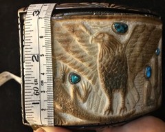 Native Style Eagle Carved Hand Made Design Sterling Silver Turquoise Buckle Belt