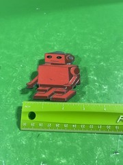 DIECUT ROBOT ART Red PEWTER BELT BUCKLE 2008 Great American Products.
