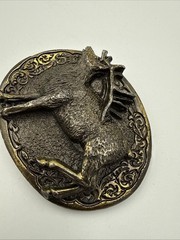 Stag Deer Belt Buckle Copyright 1981.Serial number 510. USA