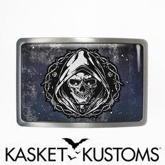 Grim Reaper Belt Buckle – Gothic Death Skeleton Handmade Belt Buckle – 1006-2