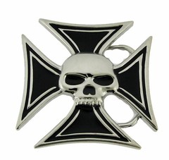 Skull Belt Buckle Men Women Flaming Flame Blaze Halloween Costume Party Pirate