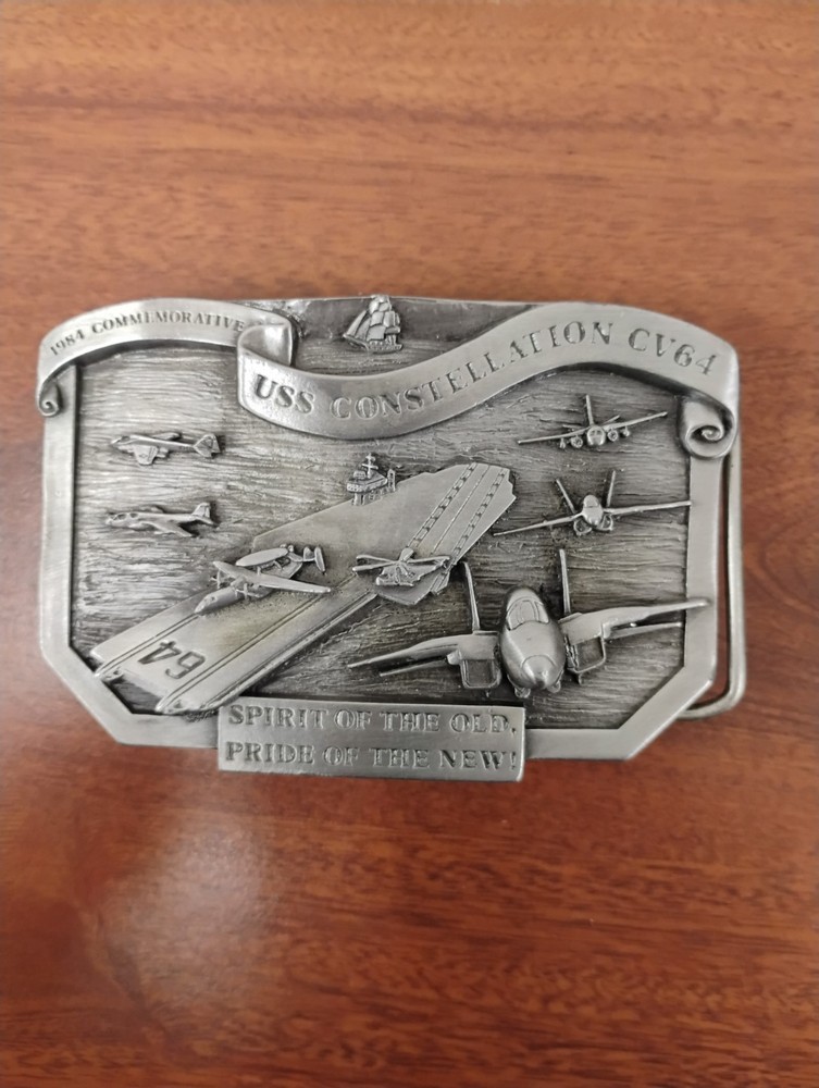 Belt Buckle Co. 1984 USS Constellation CV64 Limited Edition Silver Metal Buckle